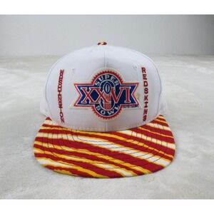VINTAGE Washington Redskins Zubaz Cap Hat Mens White Super Bowl Football NFL 01*
